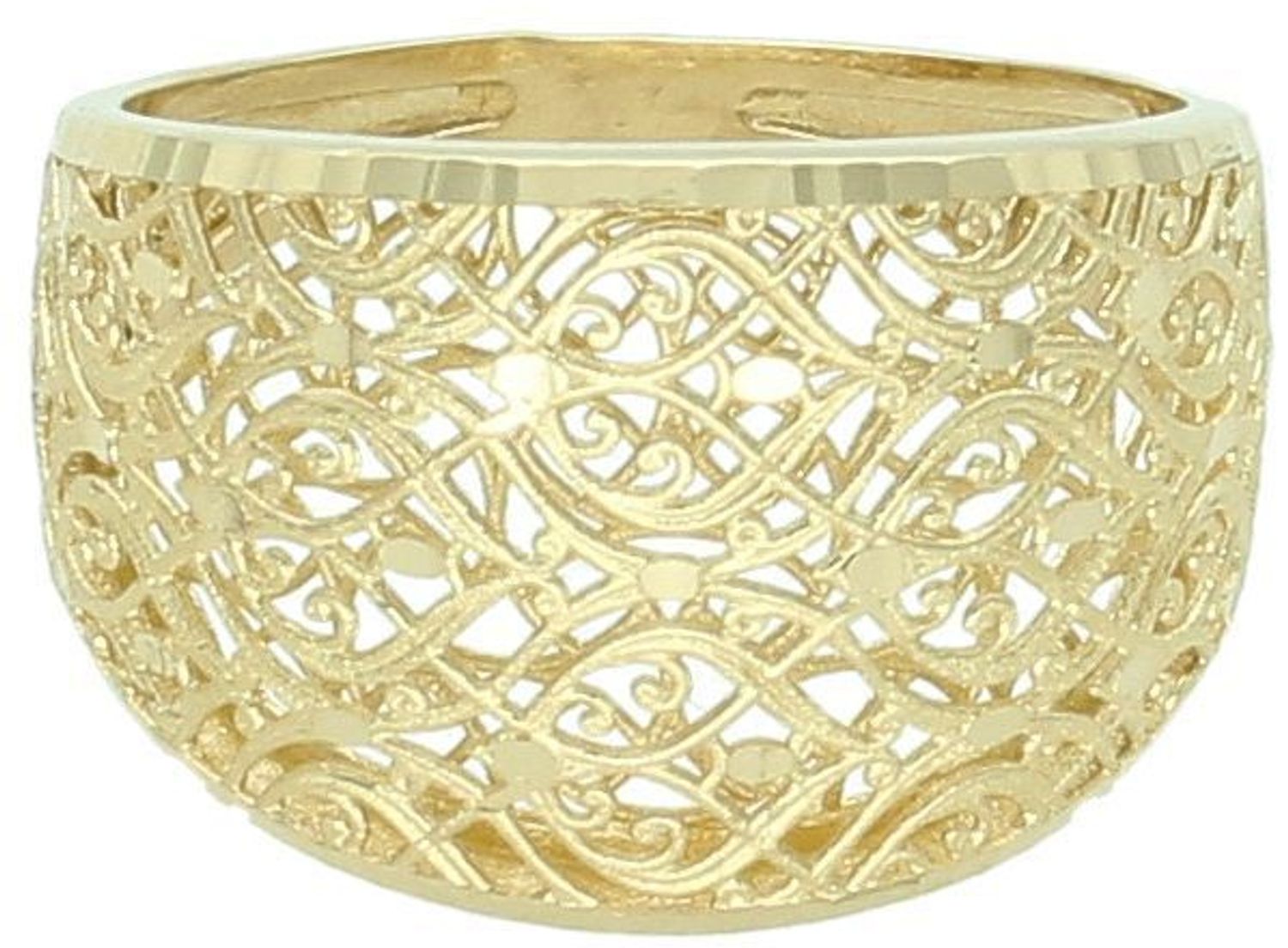 Pierścionek złoty szeroki ażurowy pr 585, D3IMAN0869F Piękny pierścionek marki Dall’Acqua wykonany z wysokiej jakości złota próby 585. Ponadczasowy wzór1.jpg