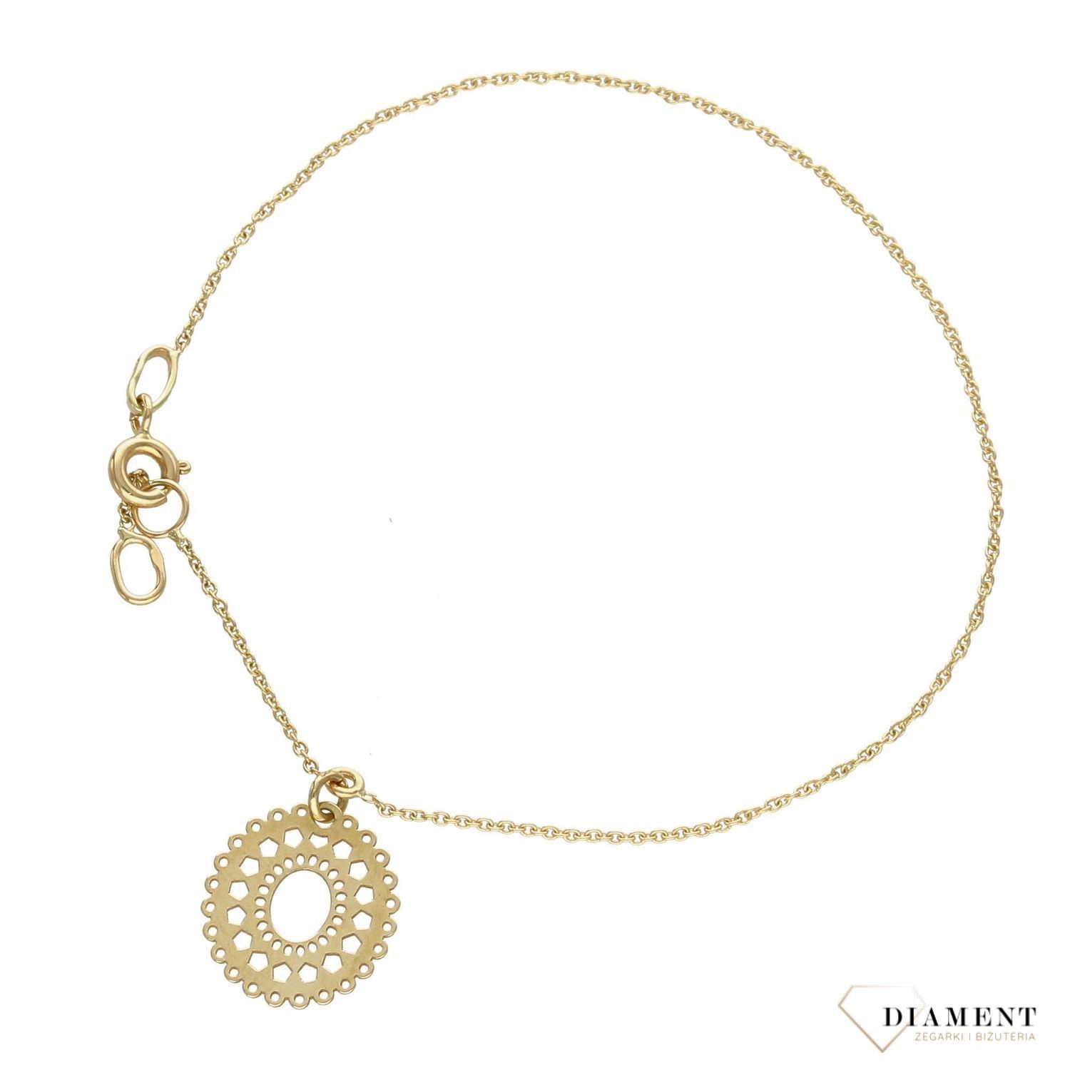 Złota bransoletka celebrytka damska ażurowa 585 żółte złoto DA10128 (2).jpg