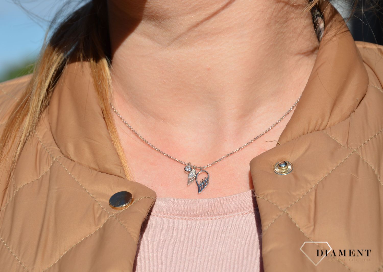 Naszyjnik srebrny Infinity DANZ0012 42 z zawieszkami i cyrkonią.jpg