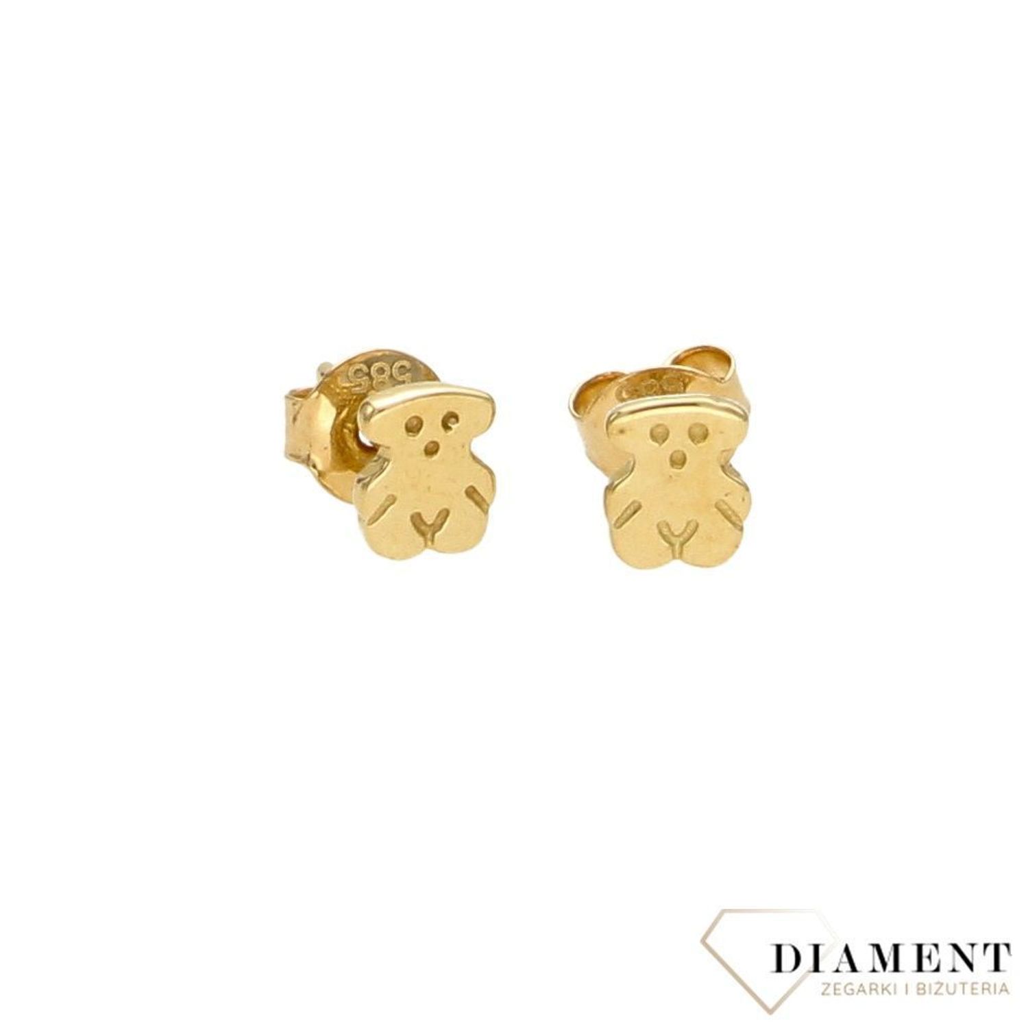 Złote kolczyki 585 misie DBK000000-028.jpg