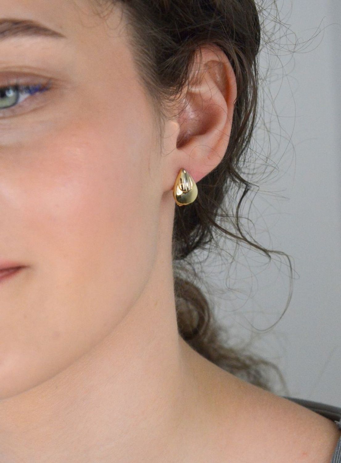 Kolczyki złote krople, łezki grawerowane próba 585 DBK000000-034.jpg