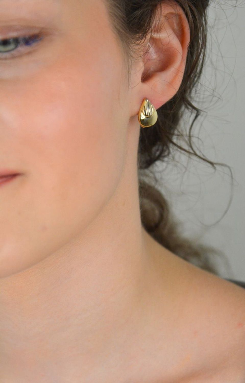 Kolczyki złote krople, łezki grawerowane próba 585 DBK000000-034.jpg