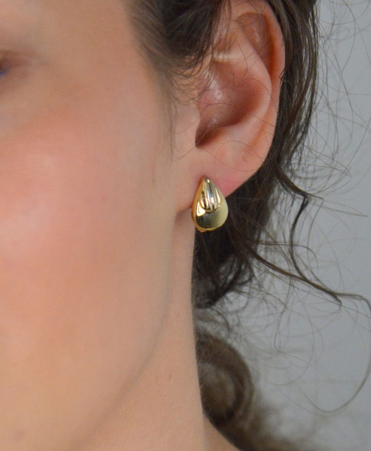 Kolczyki złote krople, łezki grawerowane próba 585 DBK000000-034.jpg