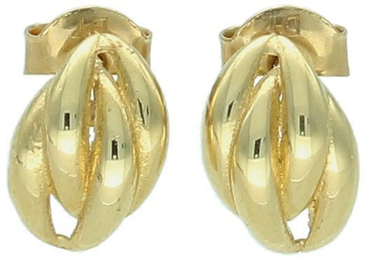 Kolczyki złote 585 pleciona elegancja DBK000000-046 Eleganckie, złote kolczyki wykonane z próby złota 585 o wadze około 1,26 g i długości 1 cm. Ich kształt jest uniwersalny, ponadczasowy a 1.jpg