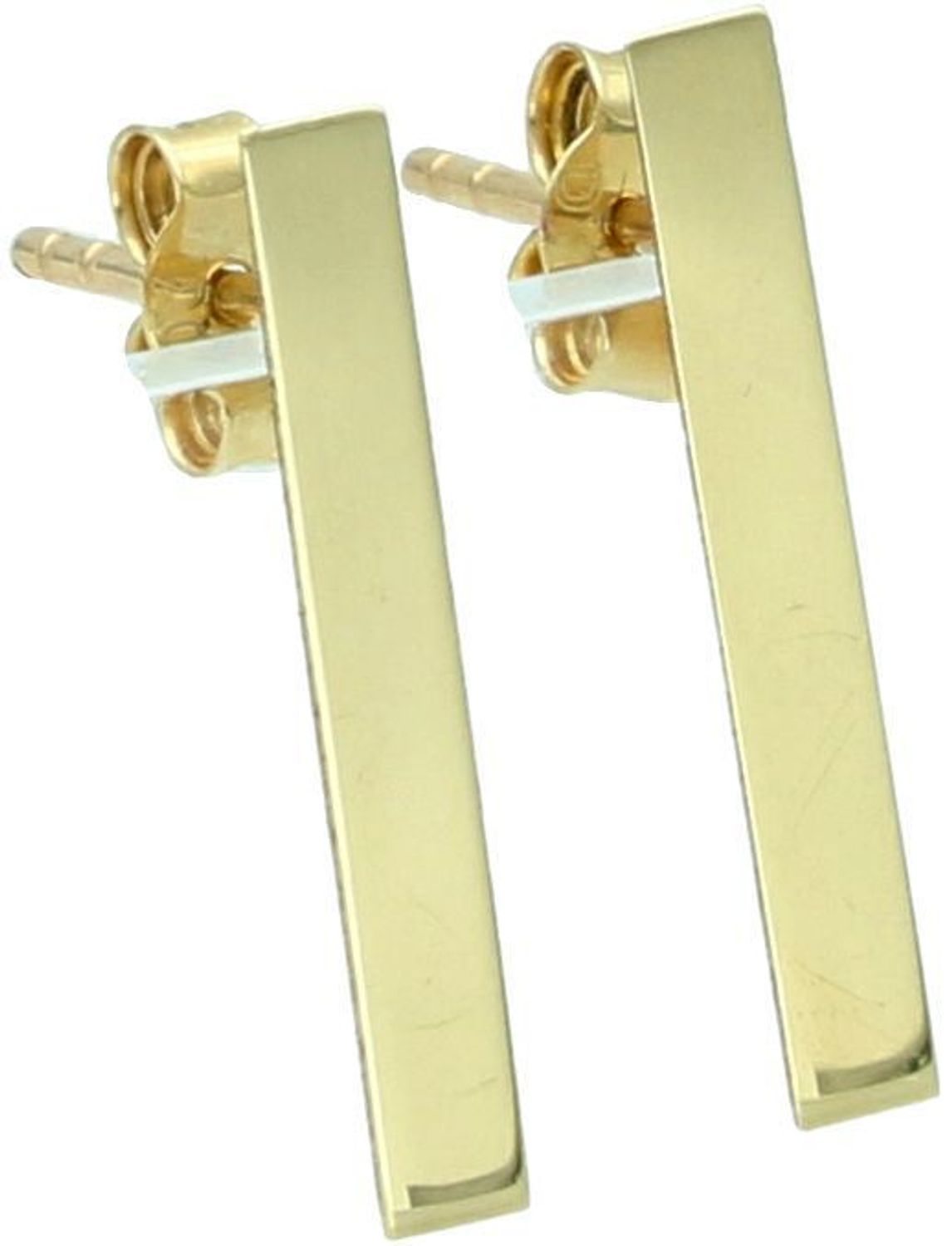 Kolczyki damskie złote prostokąty na sztyft 585 DBK000000-073 Kształt kolczyków jest uniwersalny, ponadczasowy a dzięki swojemu wyjątkowemu wykonaniu nadają się podczas 1.jpg