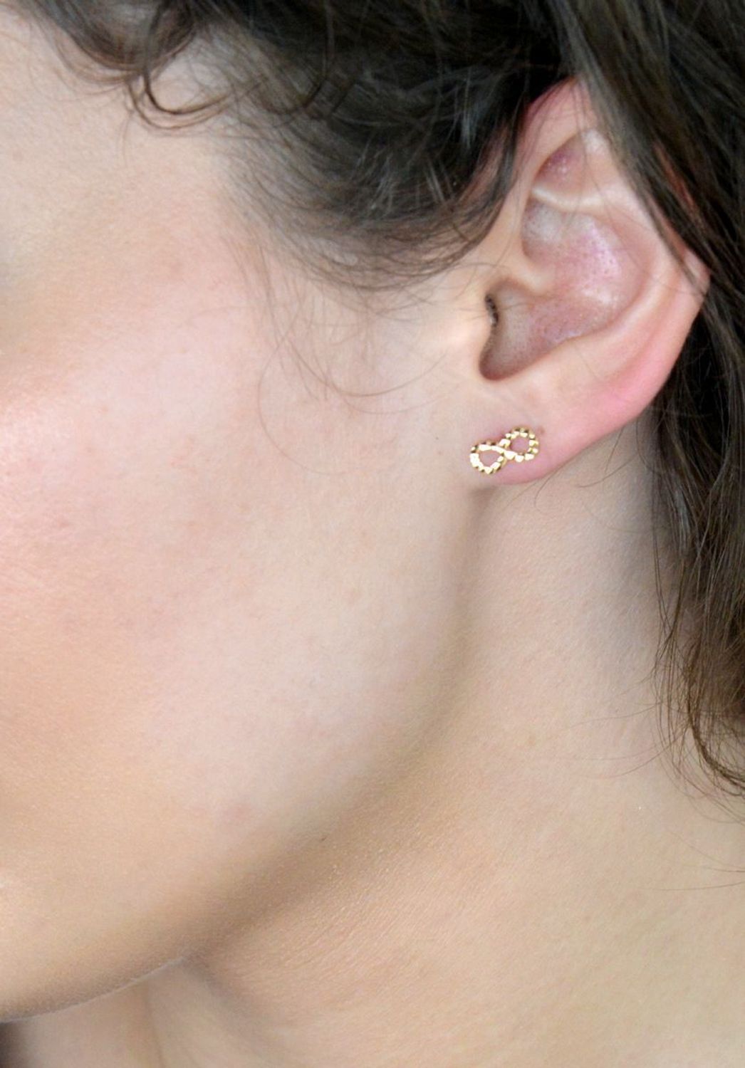 Kolczyki złote znak nieskończoności grawerowane pr 585, DBK000000-077.jpg