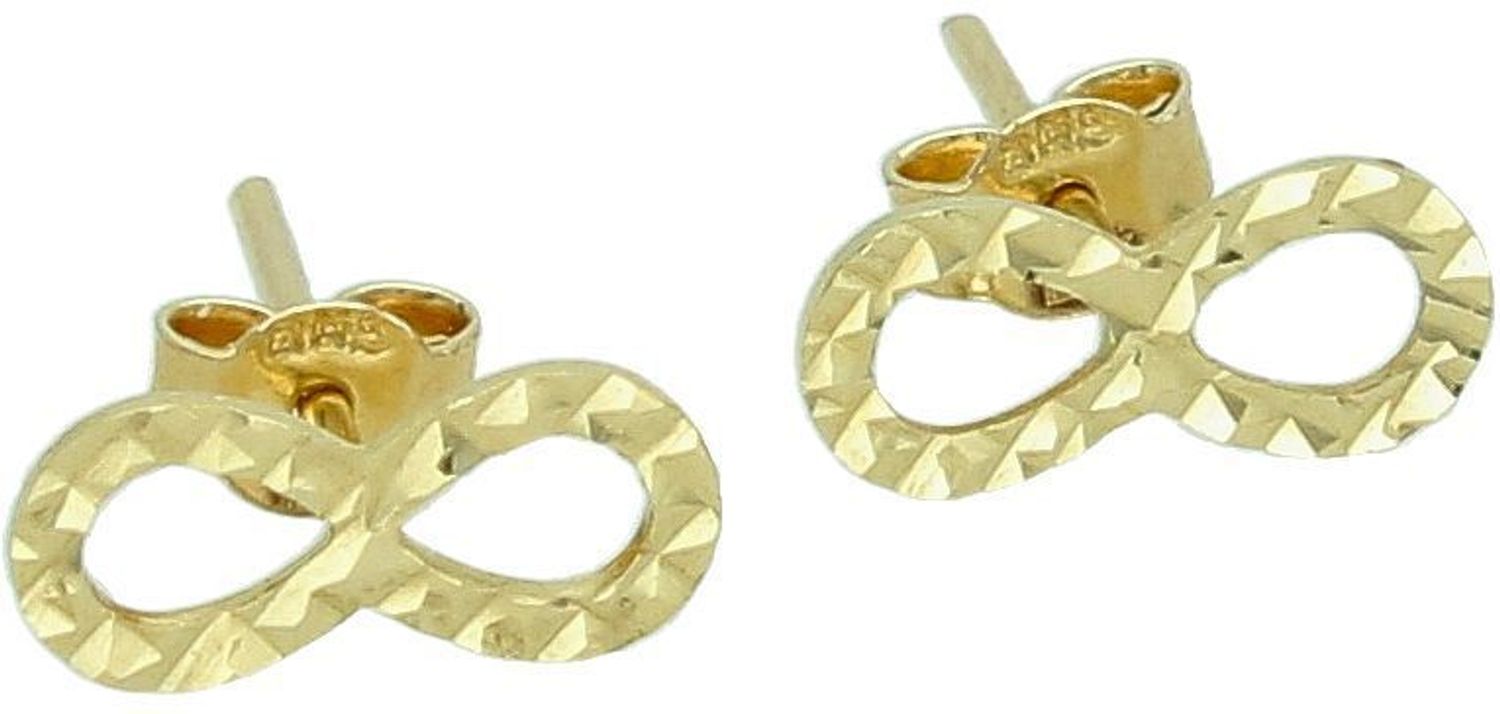 Kolczyki złote znak nieskończoności grawerowane pr 585, DBK000000-077.jpg