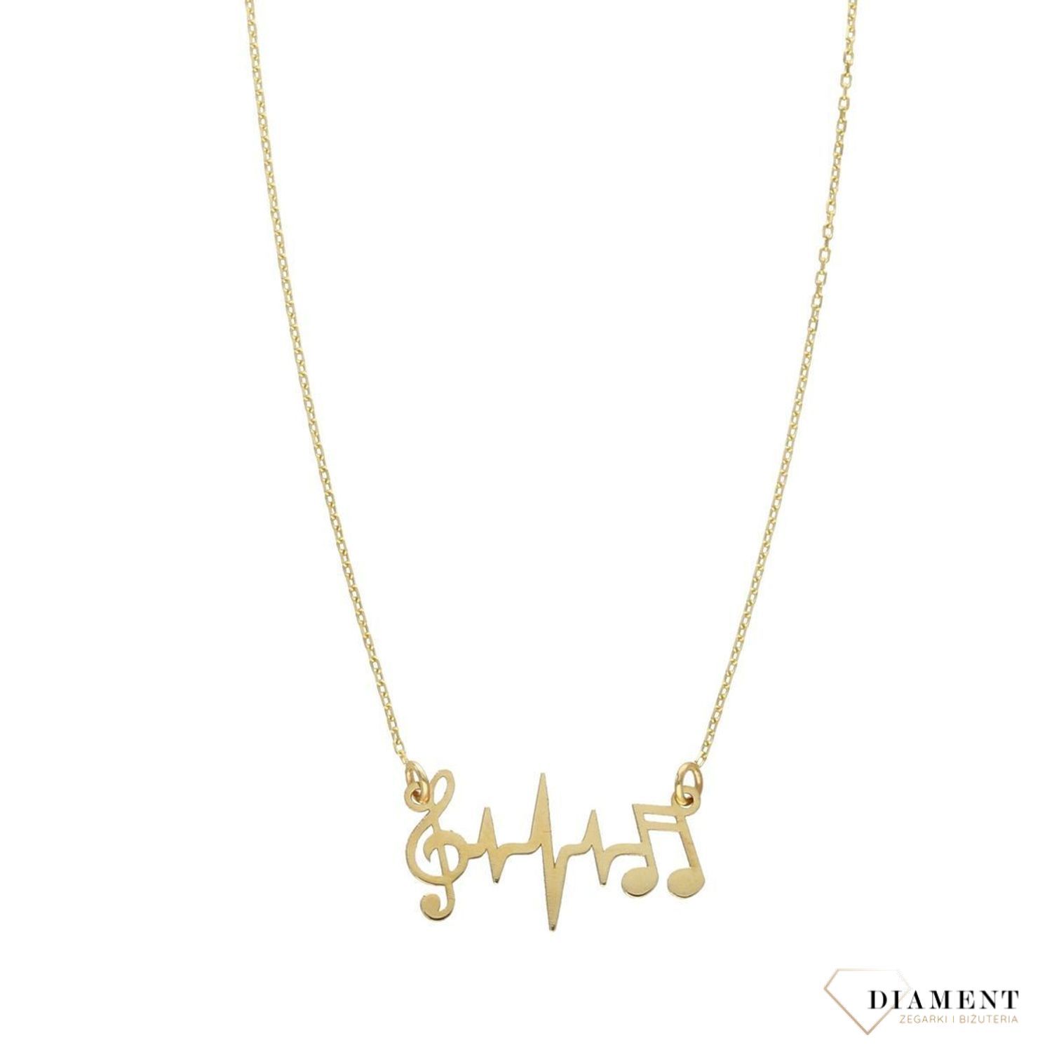 Złoty naszyjnik celebrytka 585 'linia życia i muzyka'.jpg