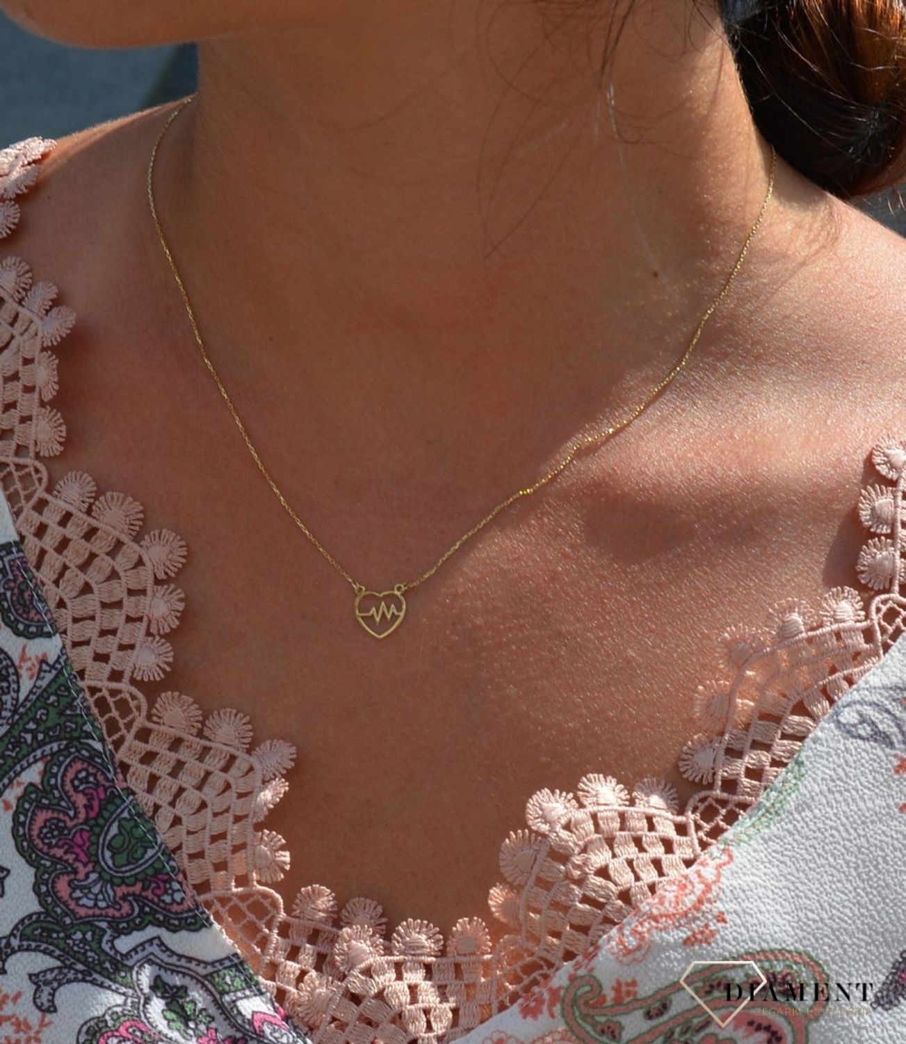 Złoty naszyjnik celebrytka 585 'linia życia w sercu'.jpg