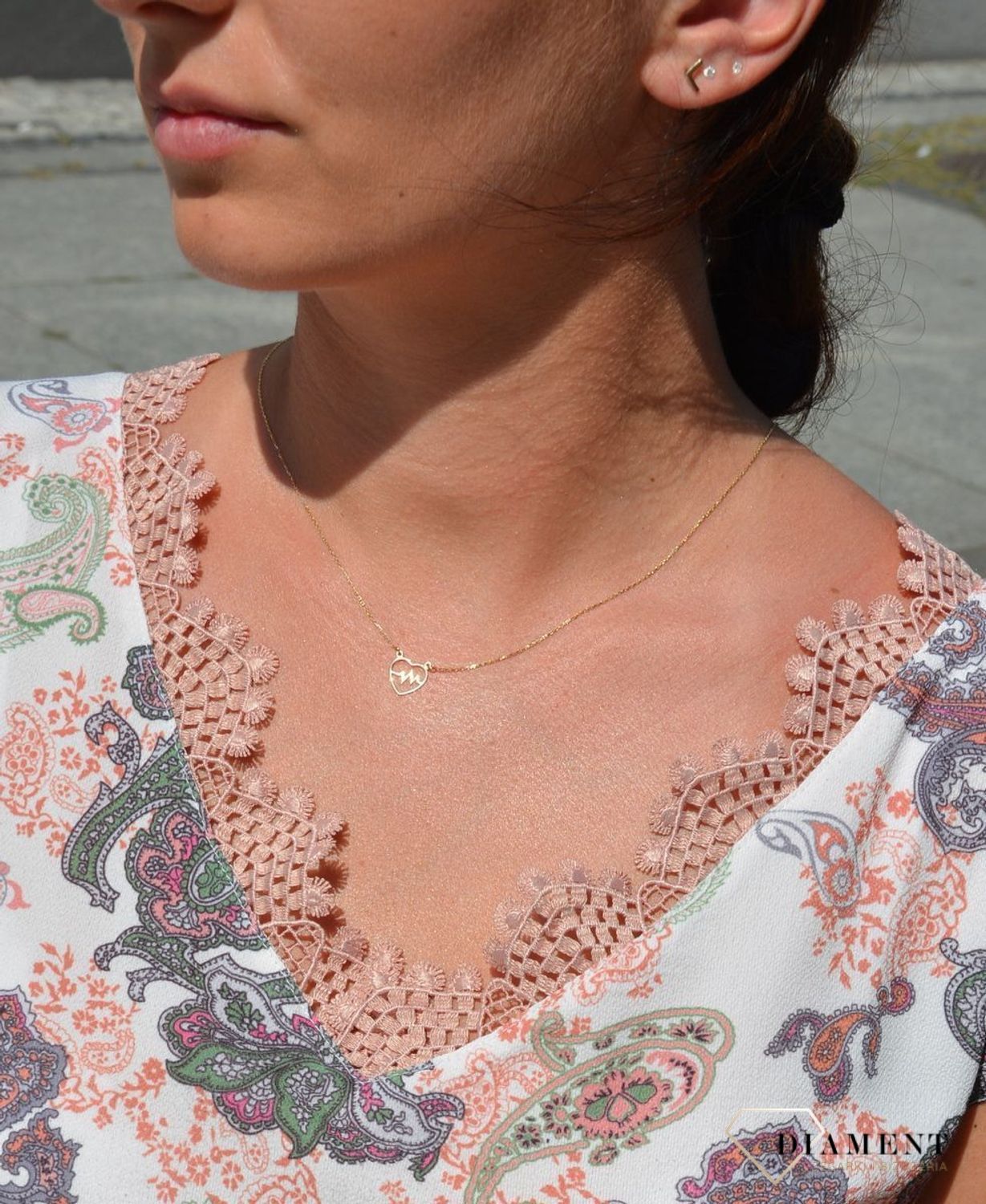 Złoty naszyjnik celebrytka 585 'linia życia w sercu'.jpg