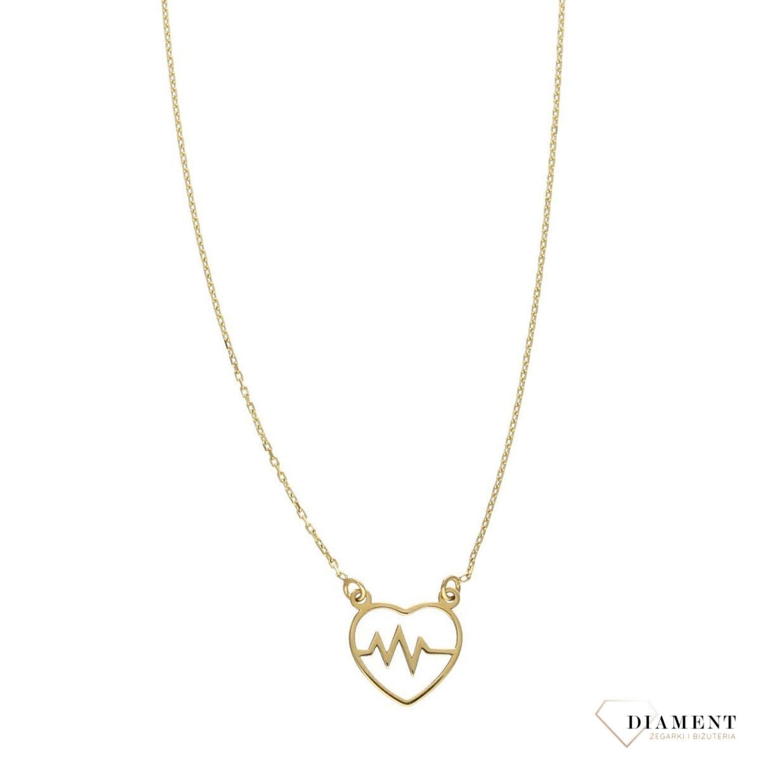 Złoty naszyjnik celebrytka 585 'linia życia w sercu'.jpg