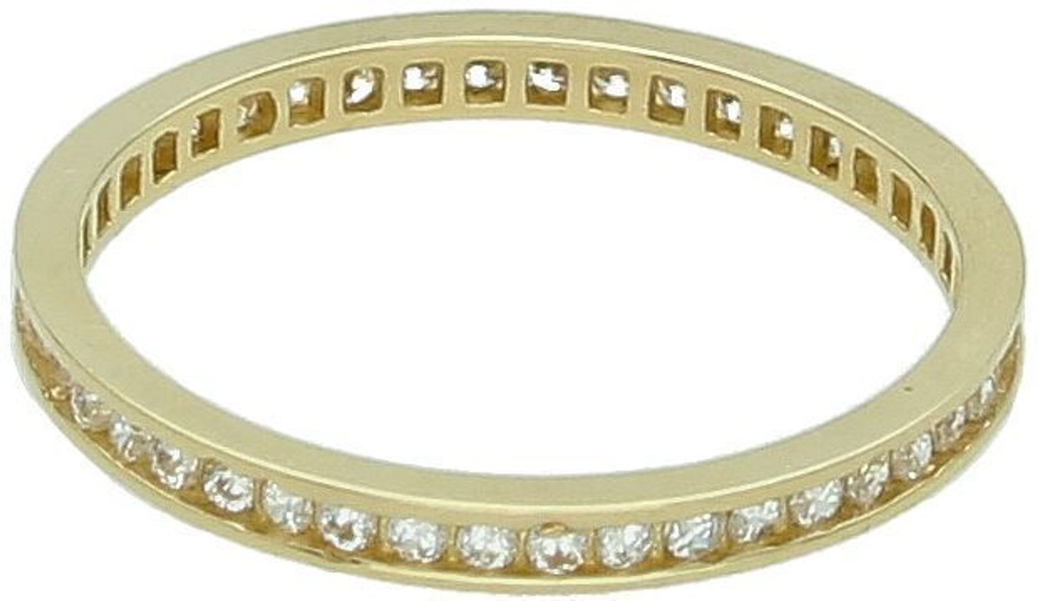 Pierścionek damski obrączka wysadzana cyrkoniami próba 585, DBP000000-056 Delikatna i elegancka obrączka damska wykonana z żółtego złota próby 585, to doskonały wybór dla kobiet ceniących1.jpg