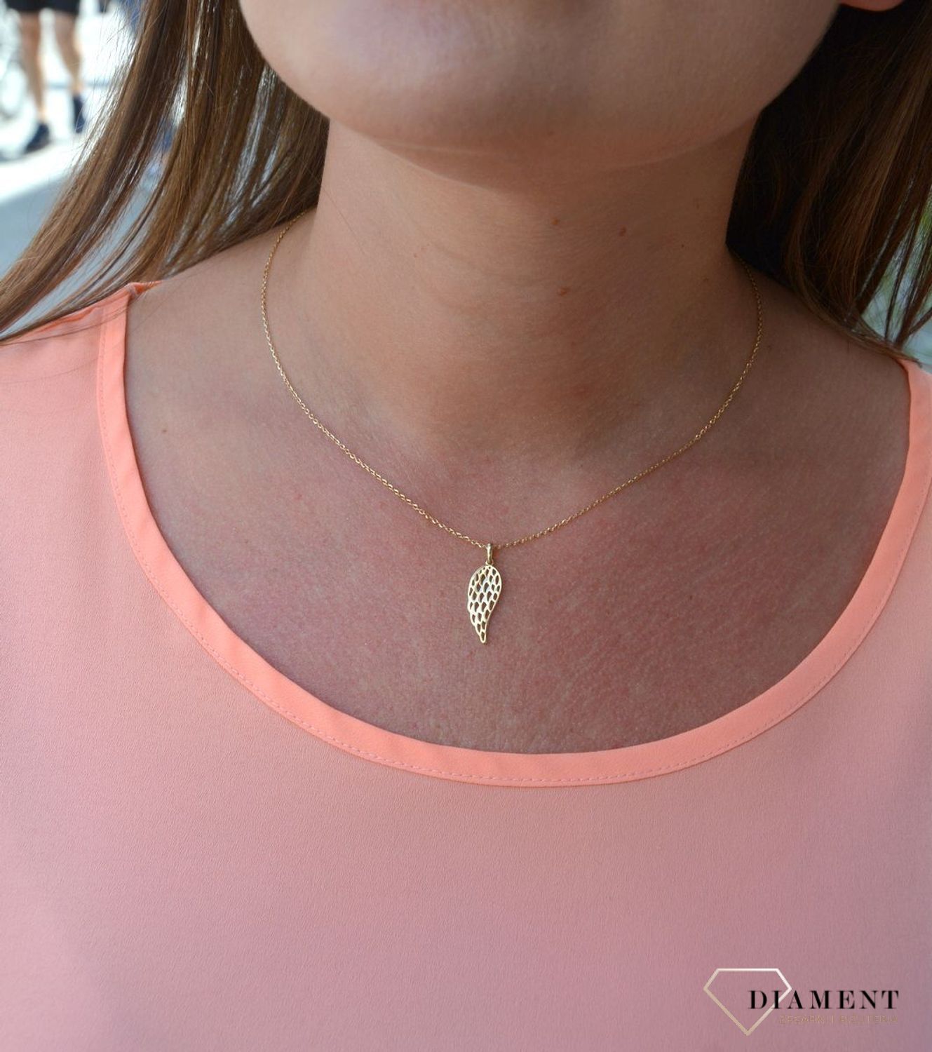 Złota zawieszka 585 skrzydło ażurowe DBZ000000-013.jpg