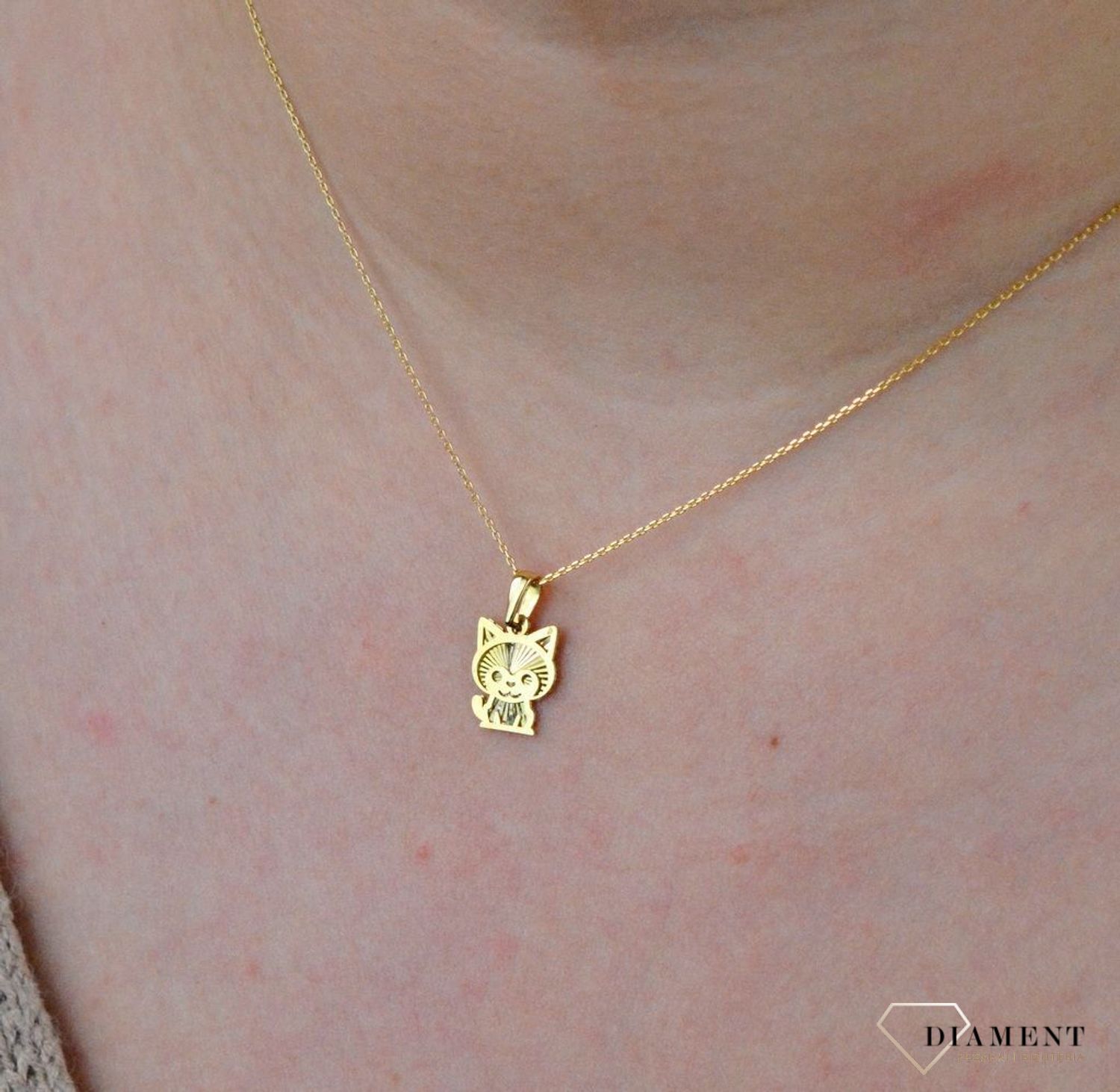 Złota zawieszka 585 kotek DBZ000000-082.jpg