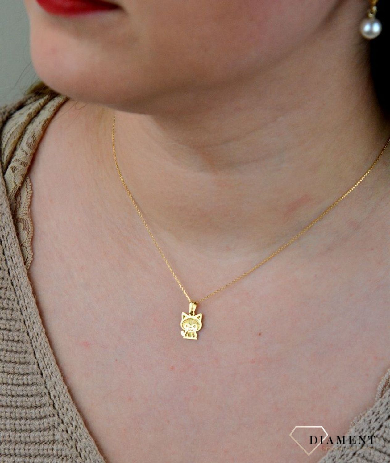 Złota zawieszka 585 kotek DBZ000000-082.jpg