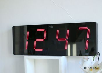 Zegar cyfrowy czerwony wyświetlacz JVD cyfry 12,5 cm DH1.1 ✅ Zegar z wyświetlaczem godziny w kolorze czarnym o wysokości cyfr 13 cm  (2).JPG