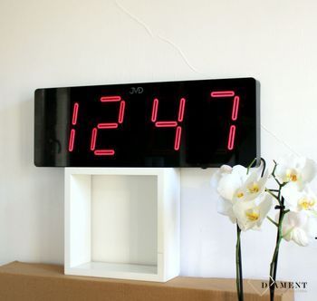 Zegar cyfrowy czerwony wyświetlacz JVD cyfry 12,5 cm DH1.1 ✅ Zegar z wyświetlaczem godziny w kolorze czarnym o wysokości cyfr 13 cm  (3).JPG
