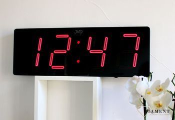 Zegar cyfrowy czerwony wyświetlacz JVD cyfry 12,5 cm DH1.1 ✅ Zegar z wyświetlaczem godziny w kolorze czarnym o wysokości cyfr 13 cm  (4).JPG