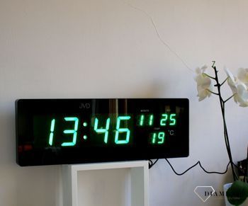 Zegar ścienny z wyświetlaczem LED zielony datownik, temperatura  JVD DH2.1 Zegary ✓ Zegar do biura z datownikiem i termometrem ✓Zegary i budziki  (2).JPG