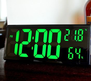 Zegar cyfrowy LCD JVD termometrem i higrometrem Zielone cyfry DH308.2. ⏰ Alarm ⏰ Data ⏰ Termometr ⏰ Higrometr (3).JPG
