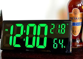 Zegar cyfrowy LCD JVD termometrem i higrometrem Zielone cyfry DH308.2. ⏰ Alarm ⏰ Data ⏰ Termometr ⏰ Higrometr (4).JPG