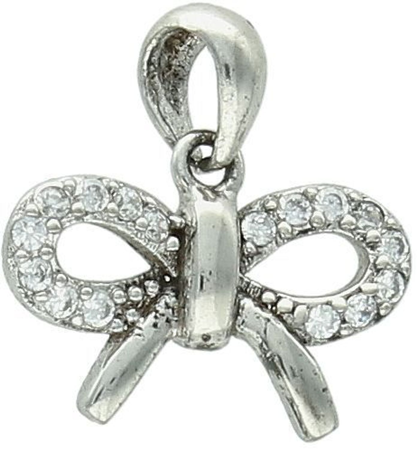 Srebrna zawieszka kokardka z cyrkoniami 925  Elegancka biżuteria dla kobiet.jpg