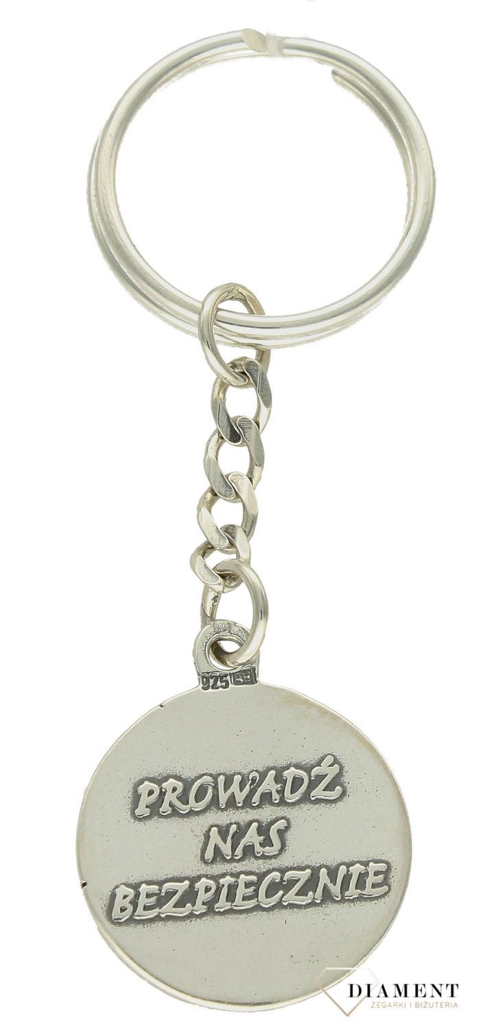 Brelok srebrny do kluczy Święty Krzysztof Patron Kierowców DIA--BRE-9828-925. Srebrny brelok do kluczy Święty Krzysztof Patron Kierowców. Brelok precyzyjnie wykonany w całości ze srebra próby 925 z wizerunkiem Św. Krzysztofa..jpg
