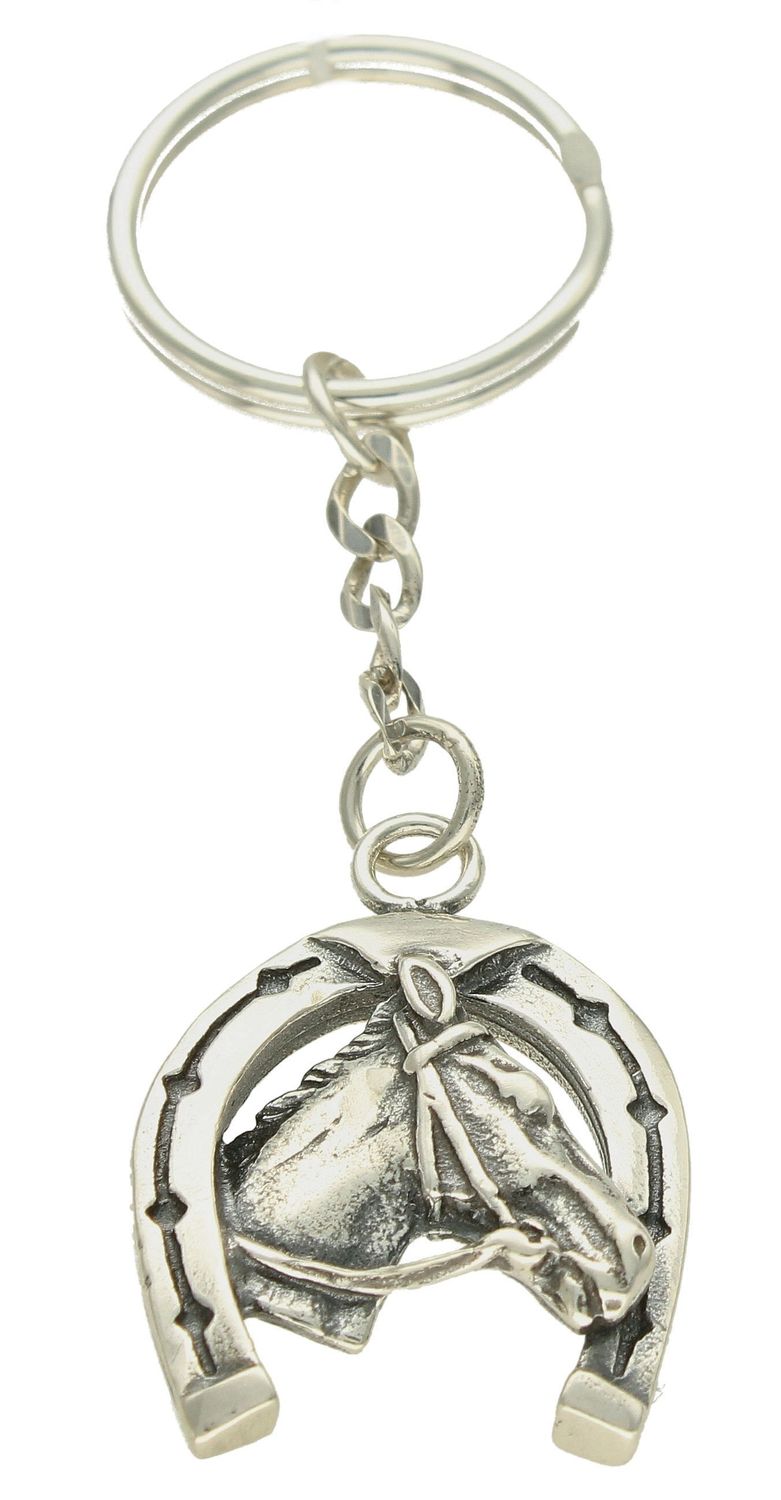 Brelok srebrny do kluczy Koń z podkową na szczęście DIA--BRE-9829-925. Pomysł na prezent dla koniary. Brelok z koniem to świetny prezent dla każdej miłośniczki zwierząt. Brelok na szczęście z podkową..jpg