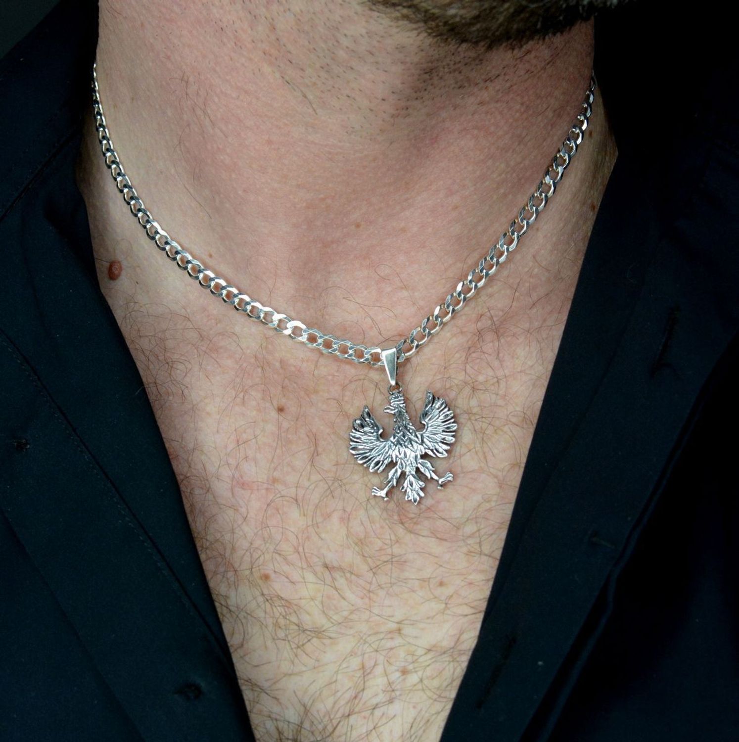 Srebrna zawieszka Orzeł  925 DIA--ZAW-9831-925. Zawieszka srebrna oksydowany orzełek. Srebrna zawieszka z Godłem Polski próby 92.jpg