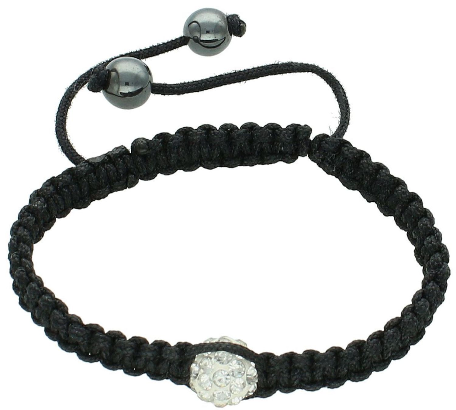 Regulowana Bransoletka na Czarnym Sznurku z Cyrkoniami  Uniwersalny Rozmiar od 15 cm,,,.jpg