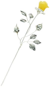 Duża srebrna róża z bursztynu bałtyckiego na prezent 26 cm róża..jpg