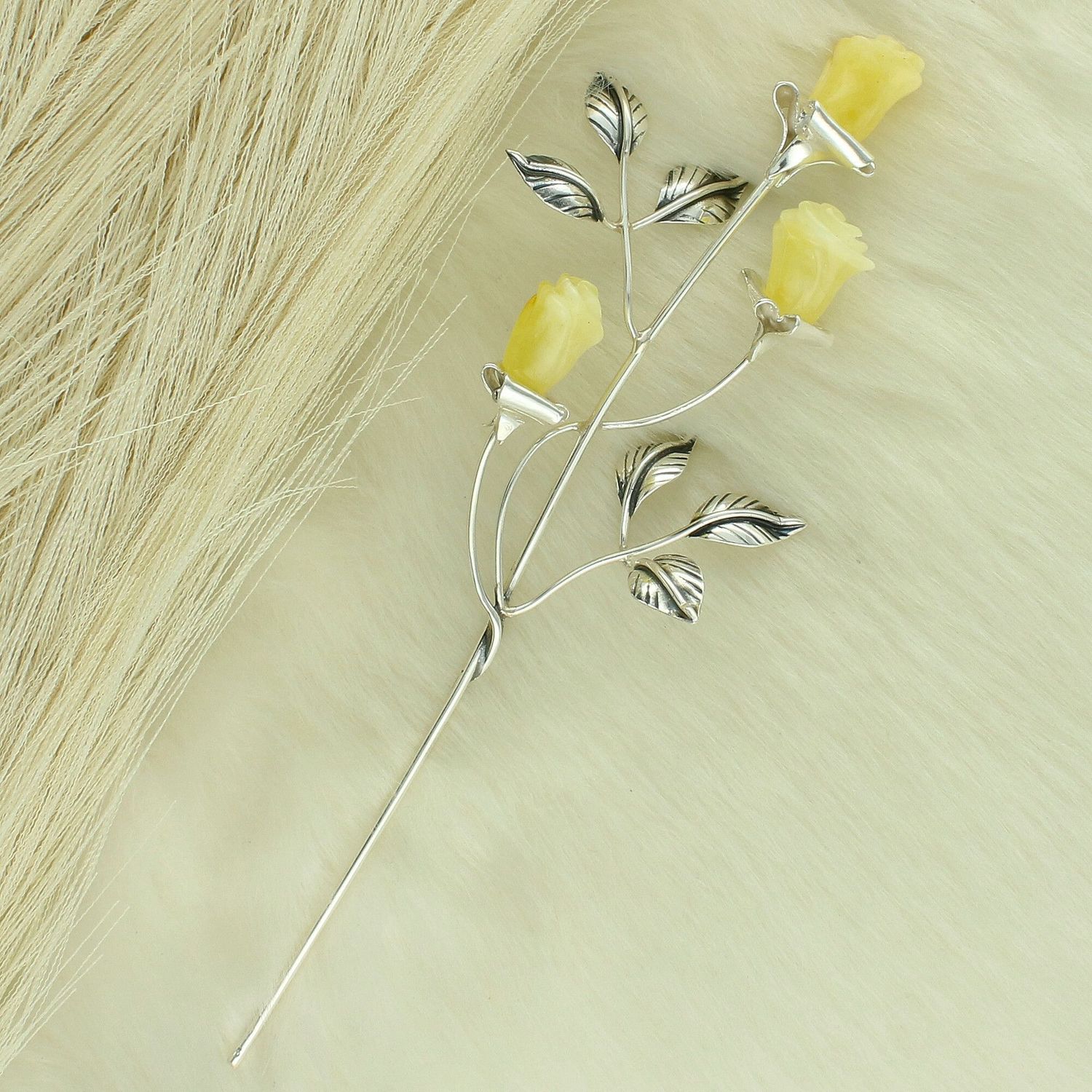 Srebrna róża z bursztynu bałtyckiego na prezent - 17 cm — kopia.jpg