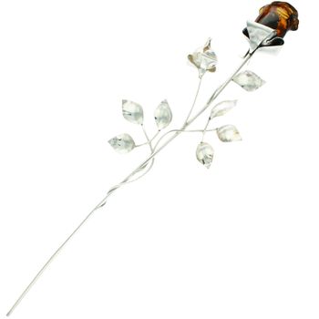 Srebrna Róża z Bursztynem 31,5 cm – Elegancka Dekoracja i Prezent.jpg