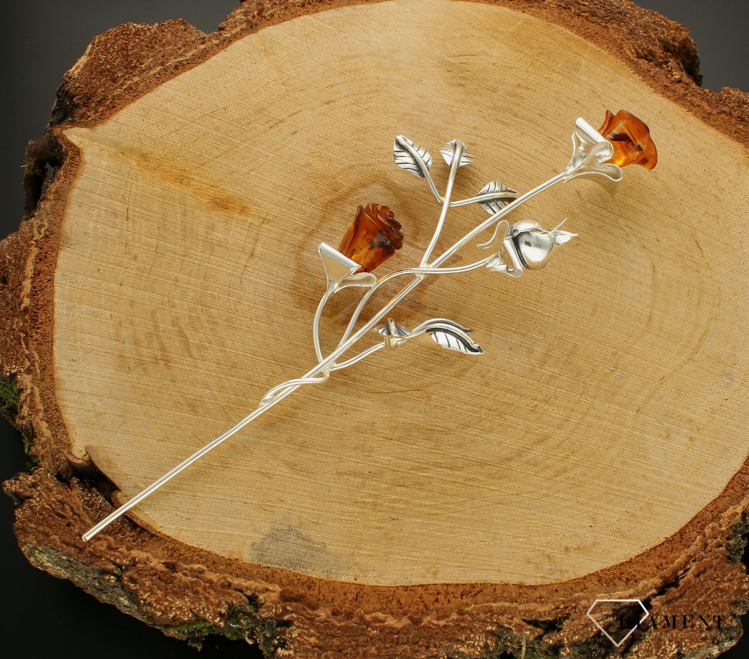 Srebrna róża z bursztynu na prezent DIA-9832-925a.jpg