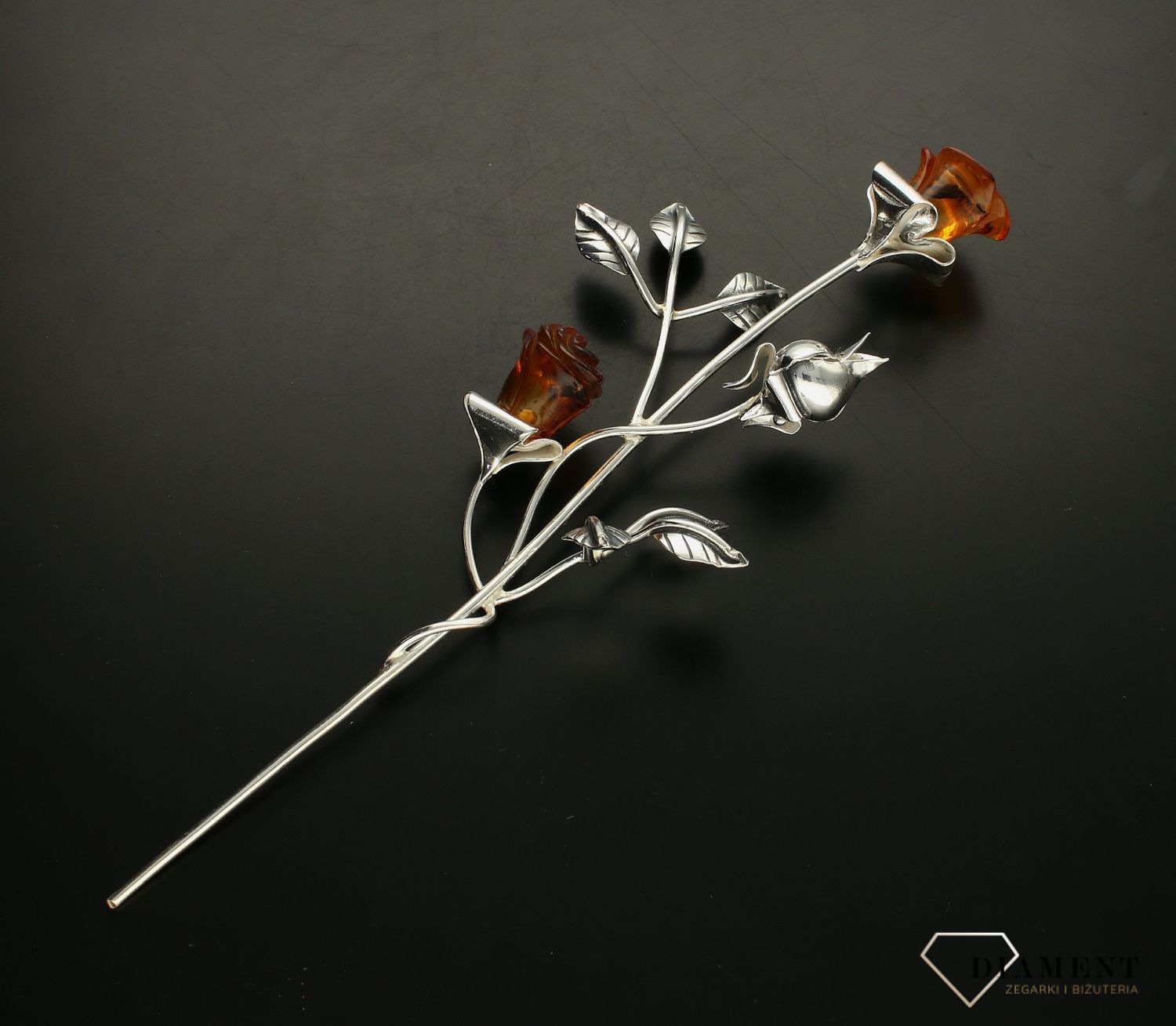 Srebrna róża z bursztynu na prezent DIA-9832-925a.jpg