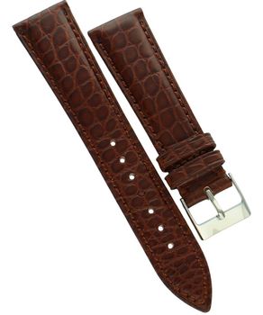 Pasek do zegarka 22 mm skóra aligatora brązowy premium Tekla.jpg