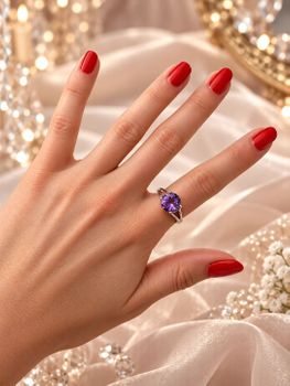Srebrny Pierścionek 925 z Naturalnym Ametystem Brazylijskim 3,28 ct – Okrągły Kamień, Rozmiar 19 (2).jpg