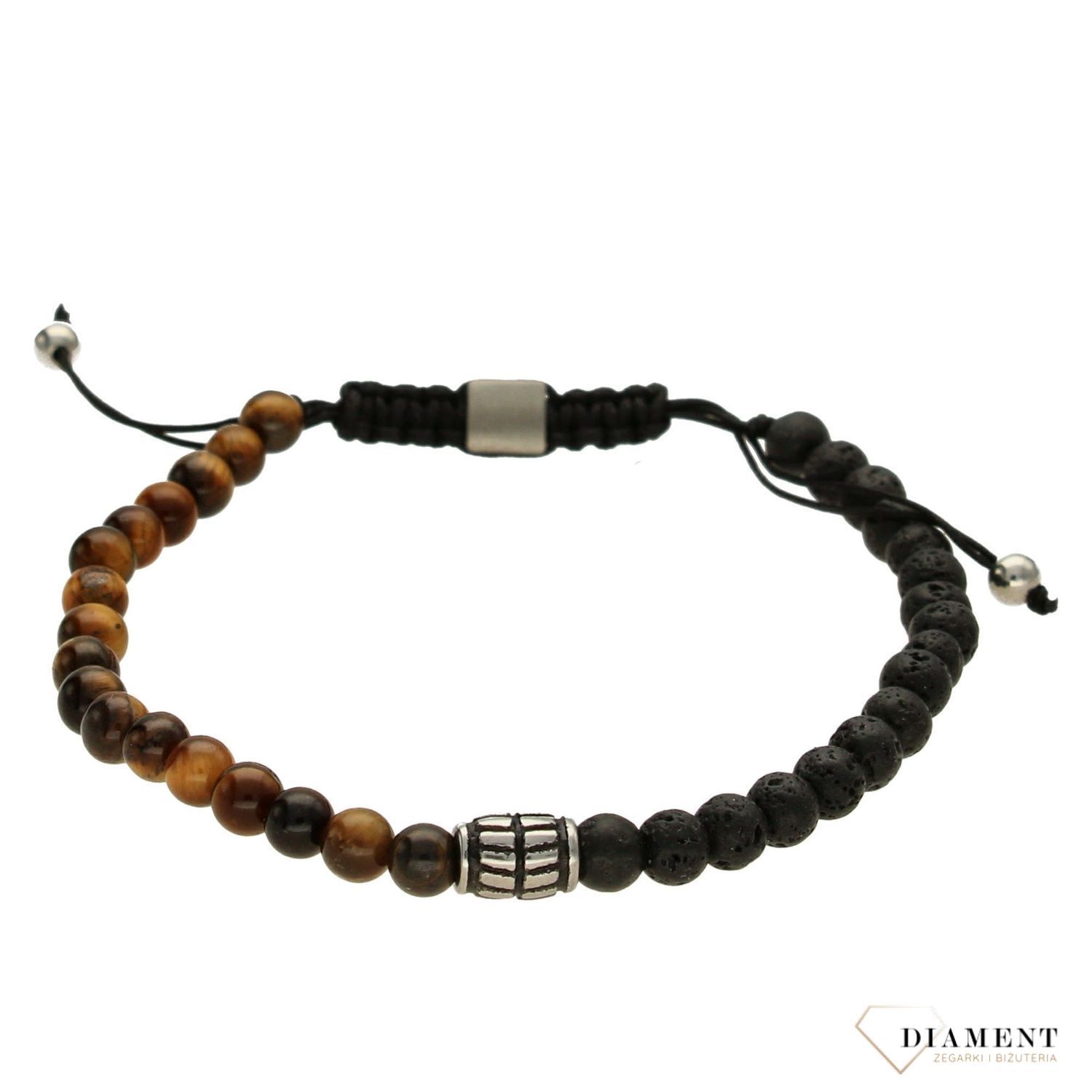Bransoletka męska koraliki i lawa wulkaniczna S160-27.3.8d.jpg