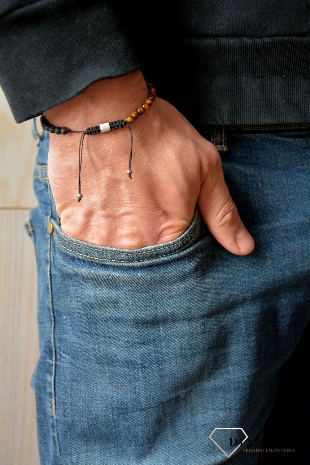 Bransoletka męska koraliki i lawa wulkaniczna S160-27.3.8d.jpg