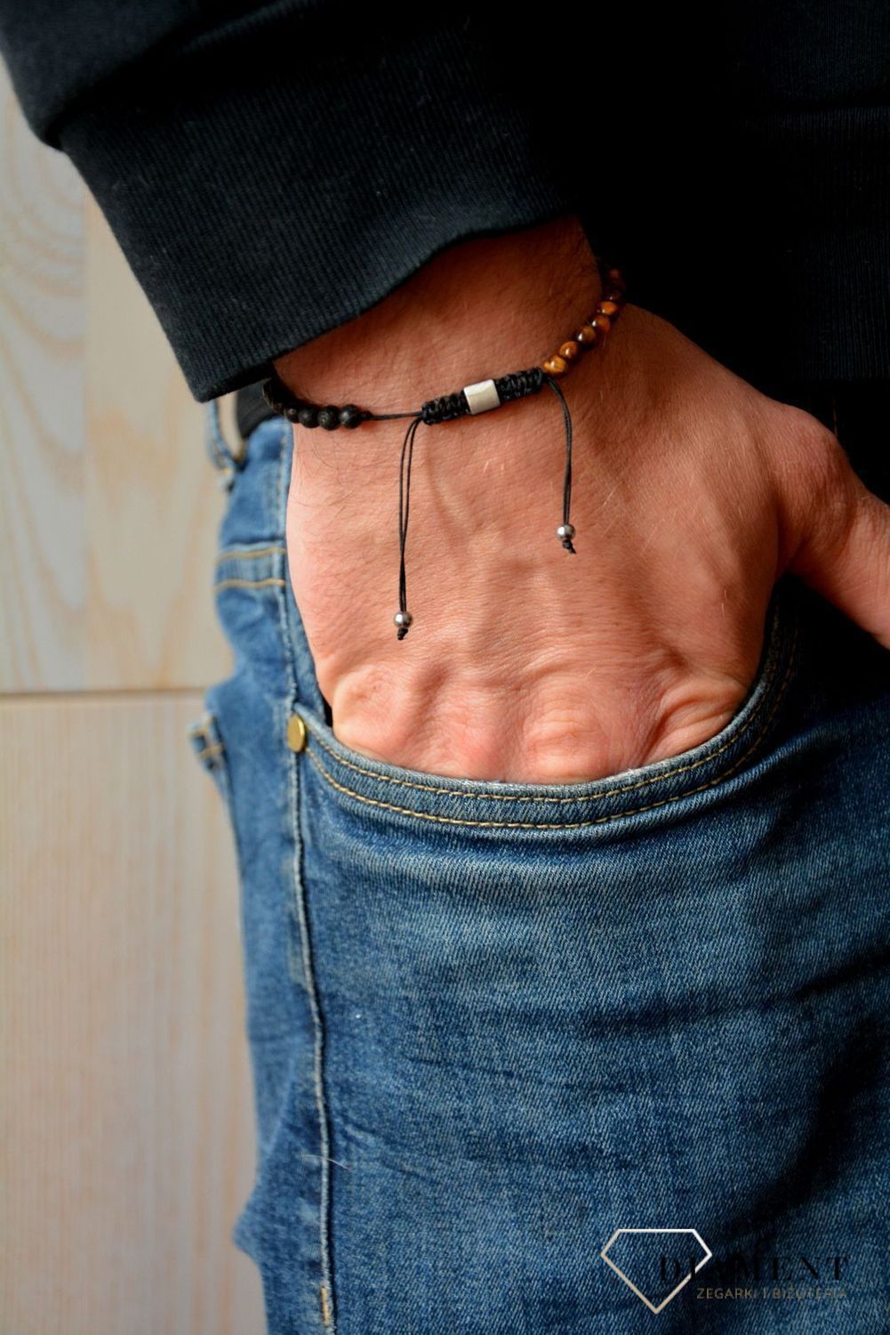 Bransoletka męska koraliki i lawa wulkaniczna S160-27.3.8d.jpg