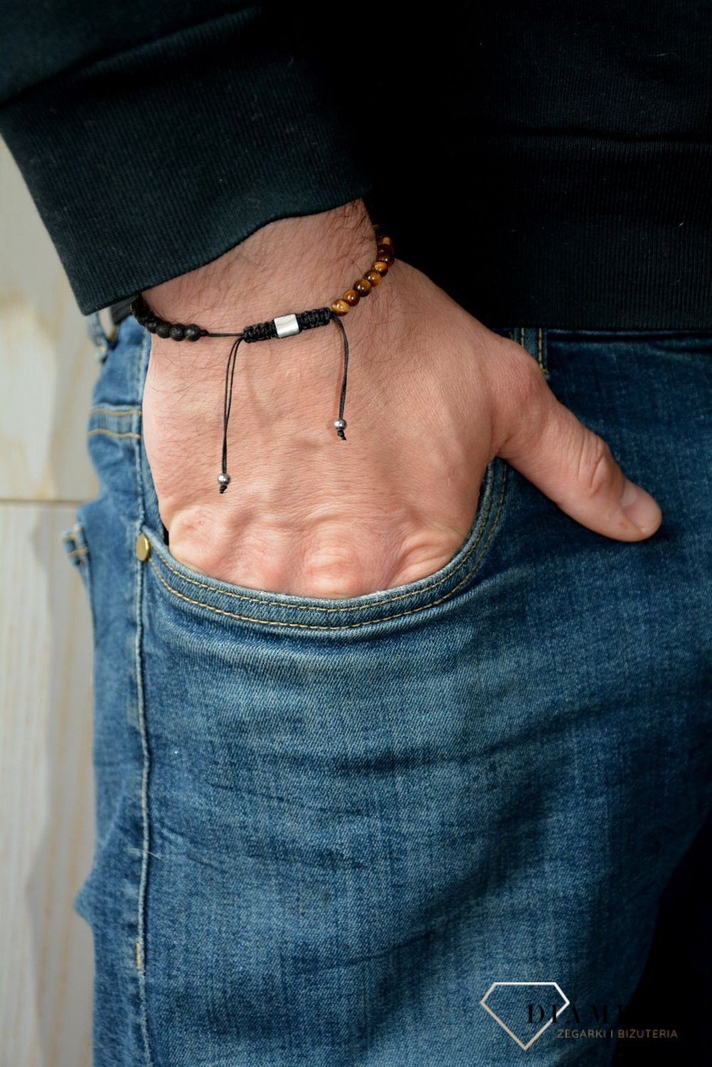 Bransoletka męska koraliki i lawa wulkaniczna S160-27.3.8d.jpg