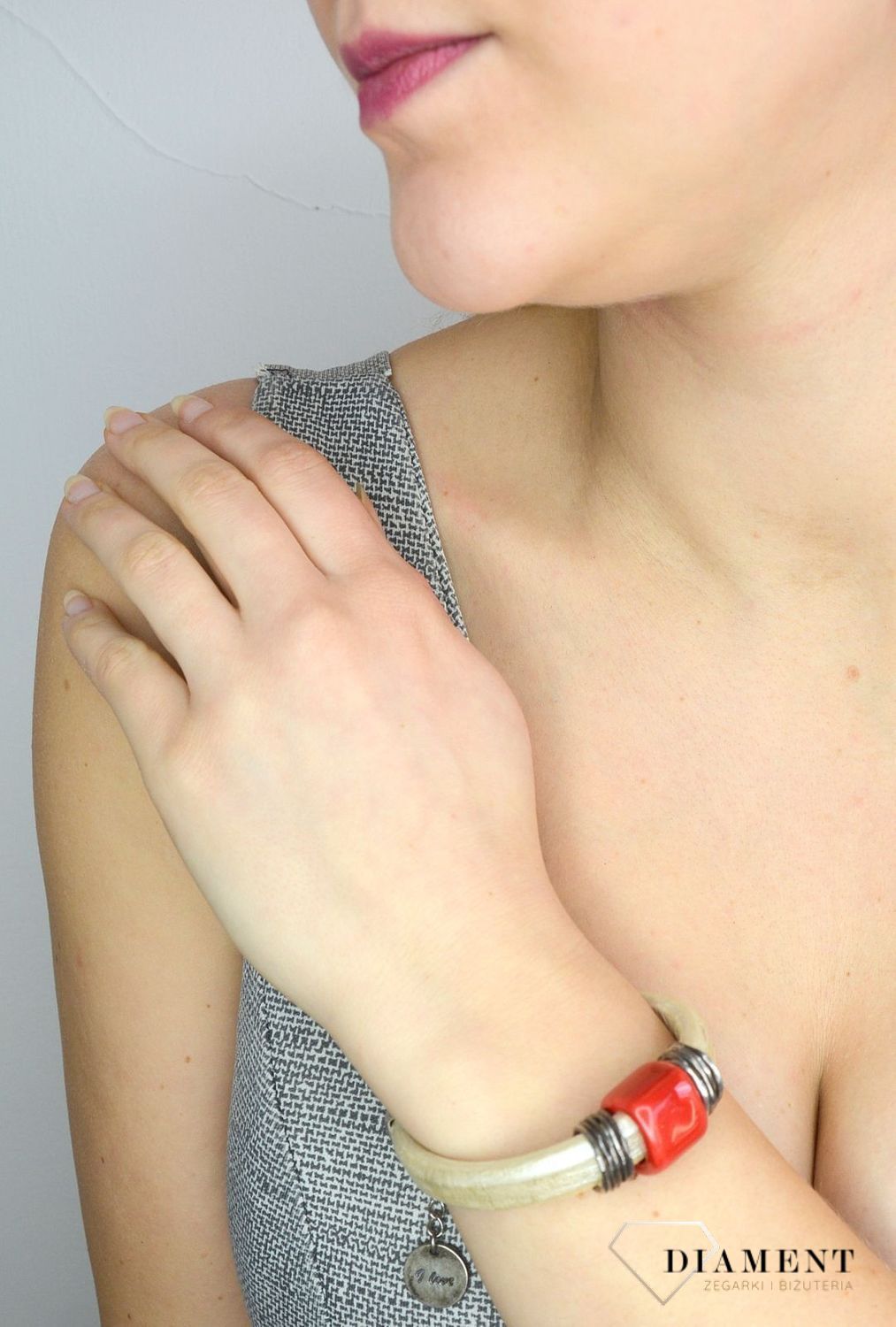 Bransoletka damska I Love football By Dziubeka. Bransoletka damska.jpg