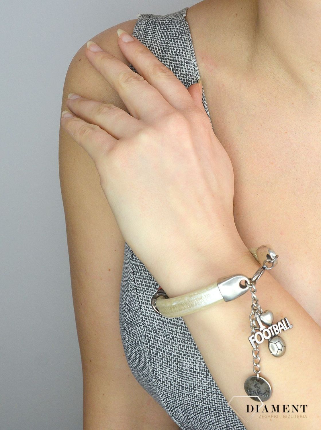 Bransoletka damska I Love football By Dziubeka. Bransoletka damska.jpg