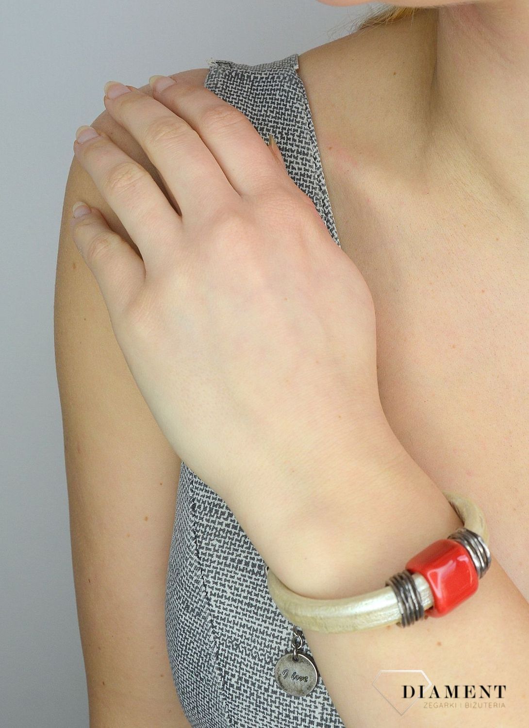 Bransoletka damska I Love football By Dziubeka. Bransoletka damska.jpg