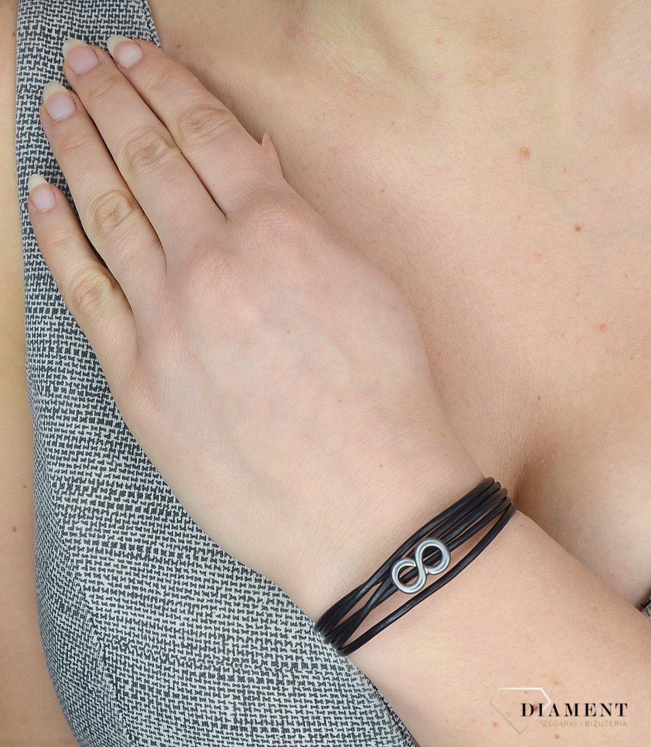 Bransoletka rzemyki z nieskończonością DIA-BRA-0059-MET.jpg