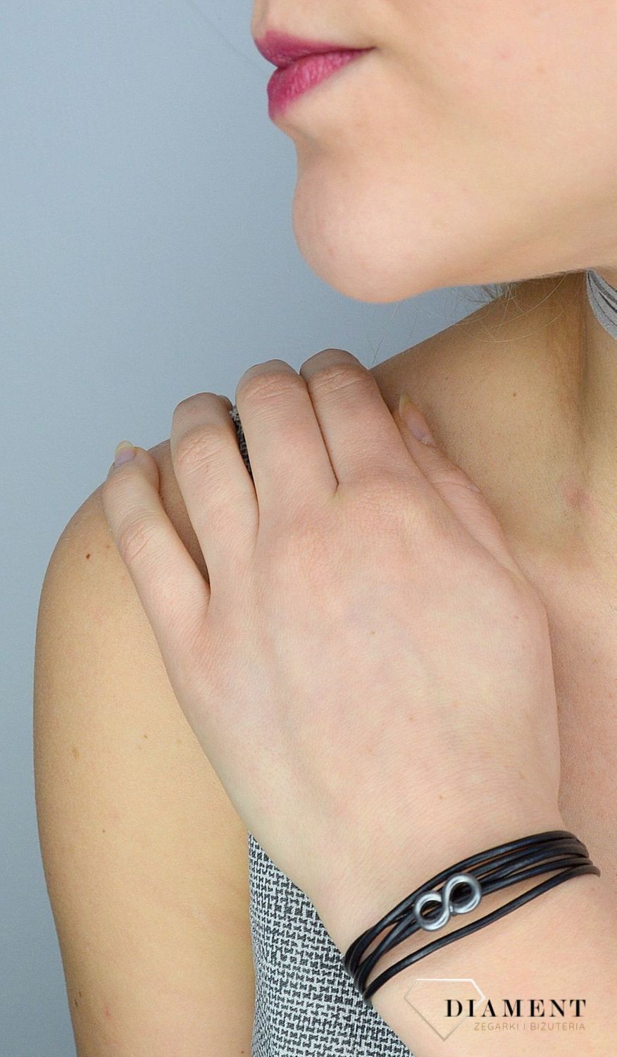 Bransoletka rzemyki z nieskończonością DIA-BRA-0059-MET.jpg