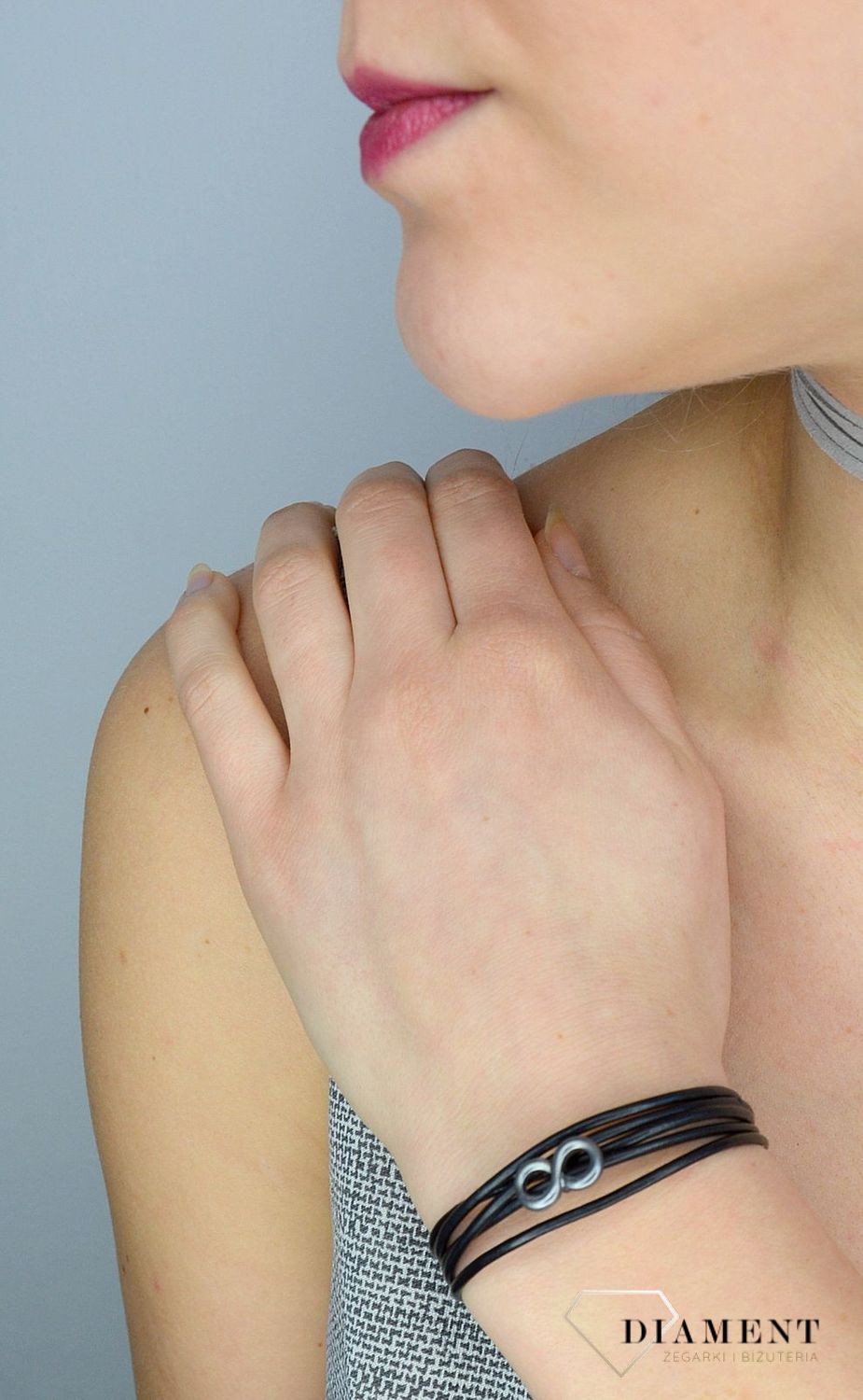 Bransoletka rzemyki z nieskończonością DIA-BRA-0059-MET.jpg