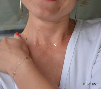 Złota bransoletka celebrytka 585 kwiatki. Złota bransoletka z kwiatkami. Idealna na prezent. Piękna bransoletka (6).JPG