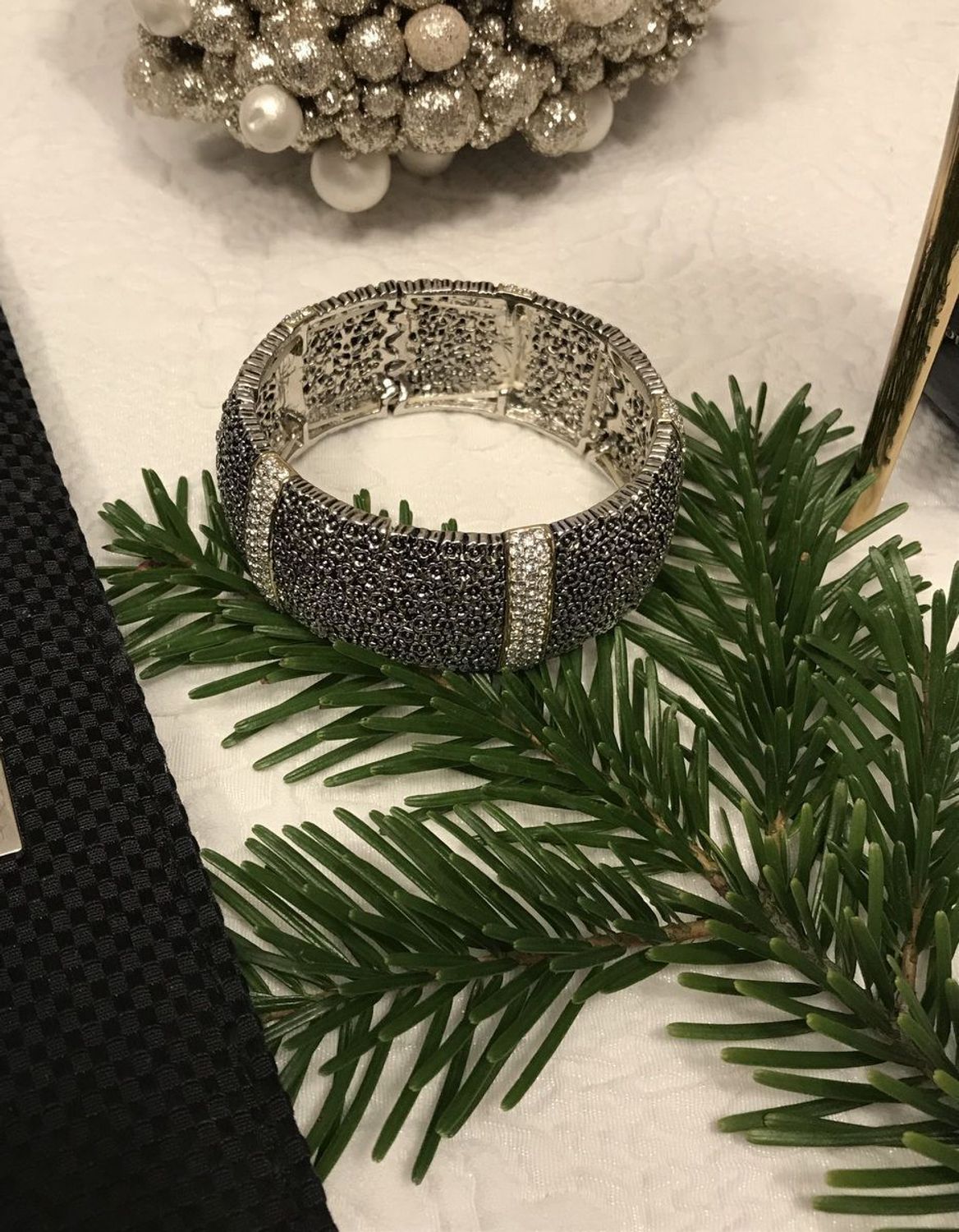 Bransoletka szeroka w kwiaty z cyrkoniami✓ Biżuteria damska✓4.jpg