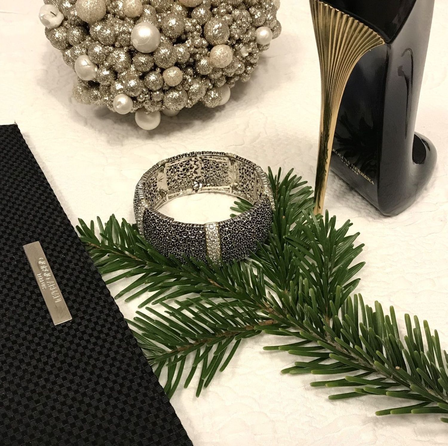 Bransoletka szeroka w kwiaty z cyrkoniami✓ Biżuteria damska✓4.jpg